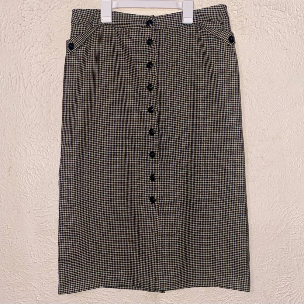Pendleton 100% Wool Skirt Plaid Vintage Size 12 Business Casual Virgin Wool